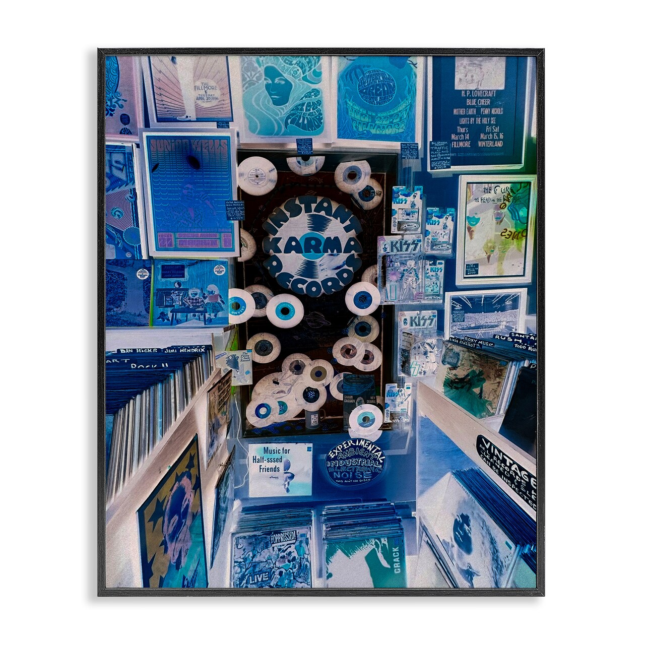 Stupell Industries Vintage Record Store Framed Giclee Wall Art Design by Graffi*tee Studios